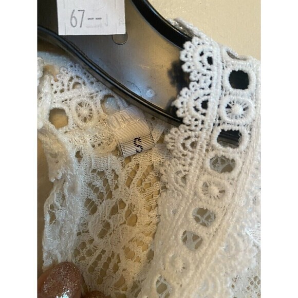 Cotton/Lace Long Sleeve Top. Sz.S - Picture 3 of 3